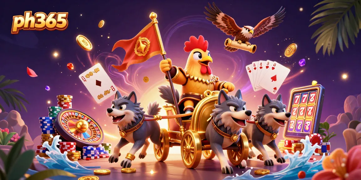 Engage with the ph365 Rooster Warlord as he conquers the casino with golden coins, excitement, and rich rewards.