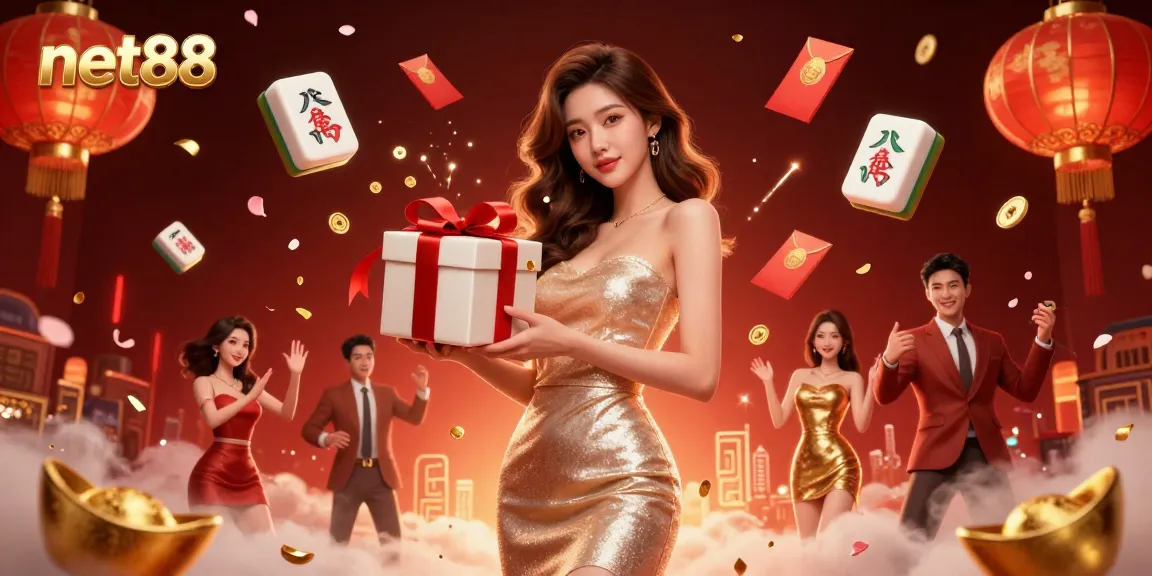 Experience the excitement of net88 with this vibrant Lunar New Year casino illustration.