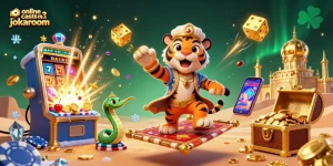Spin to win at online casino australia jokaroom with a tiger sultan, magic lamp, and jackpot explosion!
